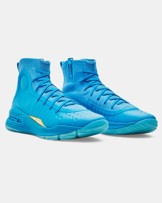 Men's UA Curry 4 Retro Basketball Shoes in Blue image number 3